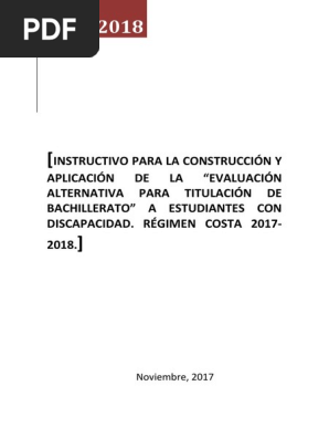 Instructivo Evaluacion Alternativa Invalidez Plan De Estudios