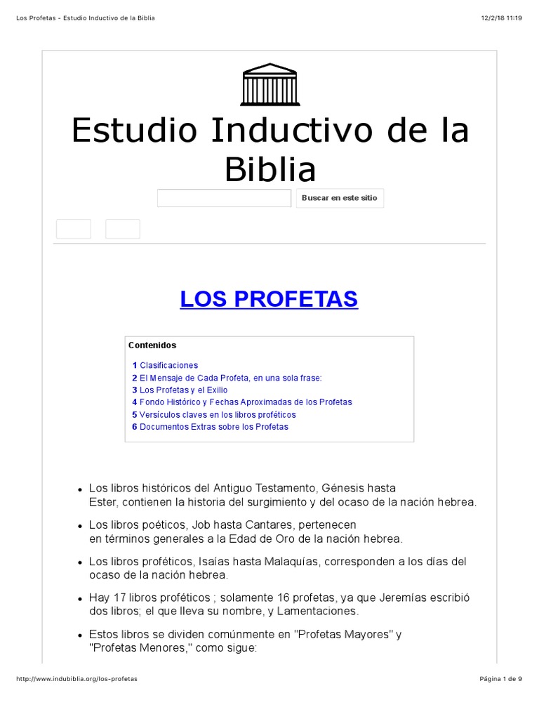 Estudio de los Profetas en la Biblia | PDF | Doce profetas menores ...