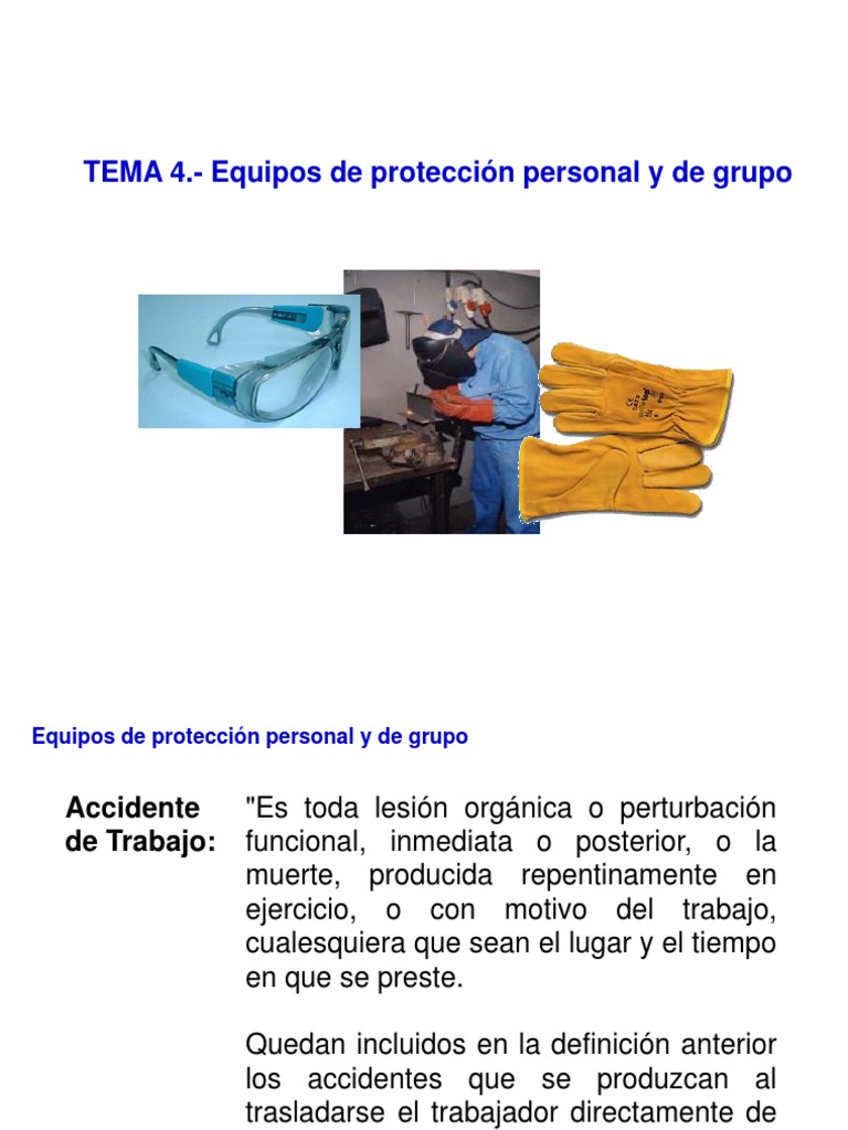 Equipos de Protección Personal en el Trabajo | PDF | Accidentes ...