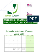 Calendario Valores Jóvenes