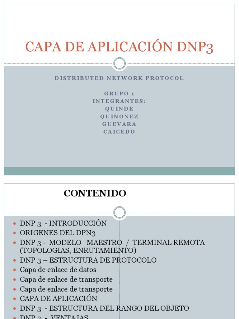 DNP3 Protocolo de Control de Transmisión Red de computadoras