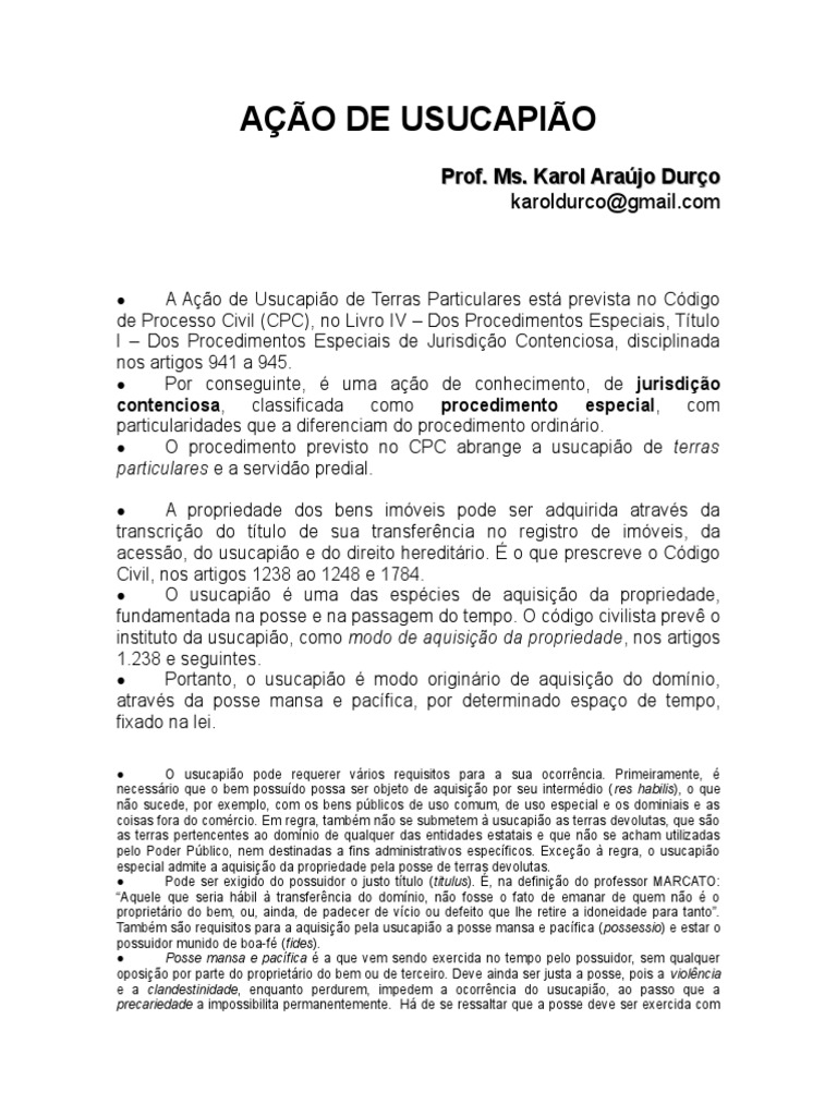 Citação Dos Confinantes Na Ação De Usucapião Novo Cpc