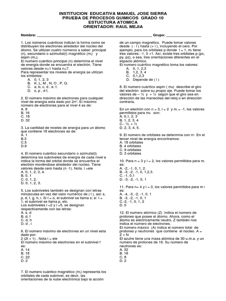 Estructura Atomica 2014
