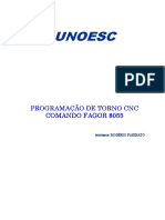 Programação de torno CNC: comando Fagor 8055