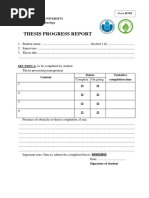 Thesis Progress Report: School of Biotechnology