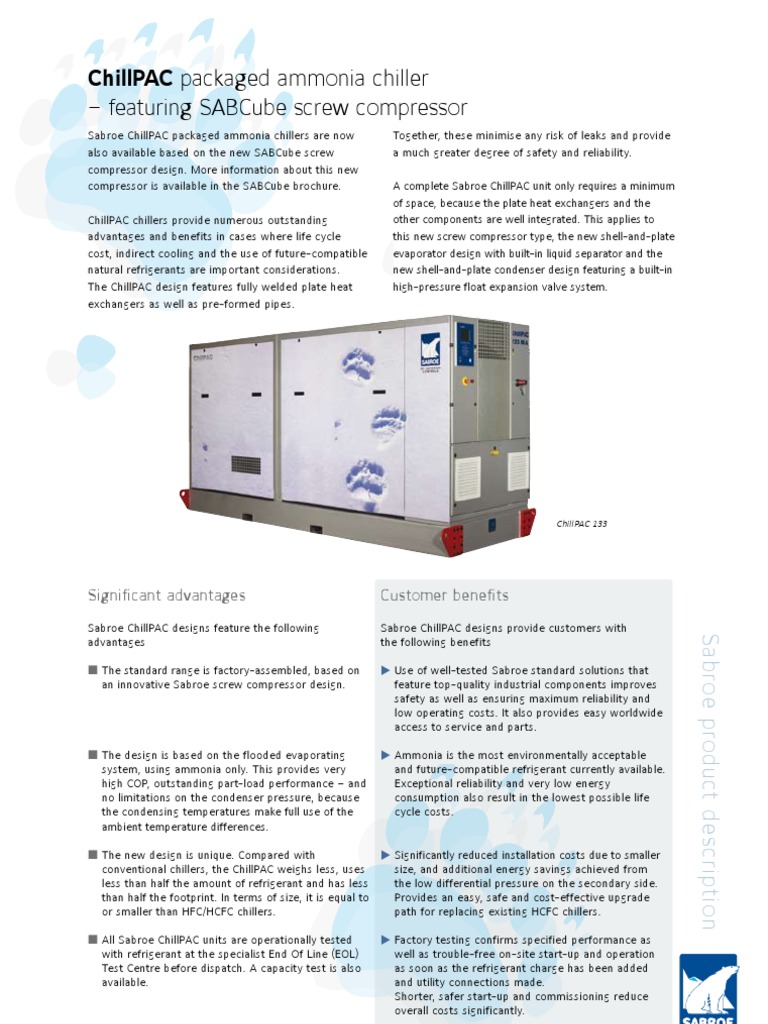 ChillPAC With SABCube Screw Compressor | PDF | Heat Exchanger | Home ...