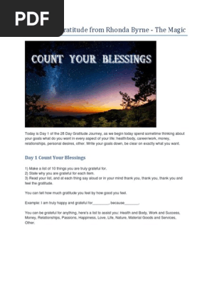 28 Days of Gratitude From Rhonda Byrne - The Magic