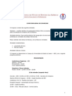 Estrutura Geral do II Congresso Internacional do Núcelo de Estudos das Américas