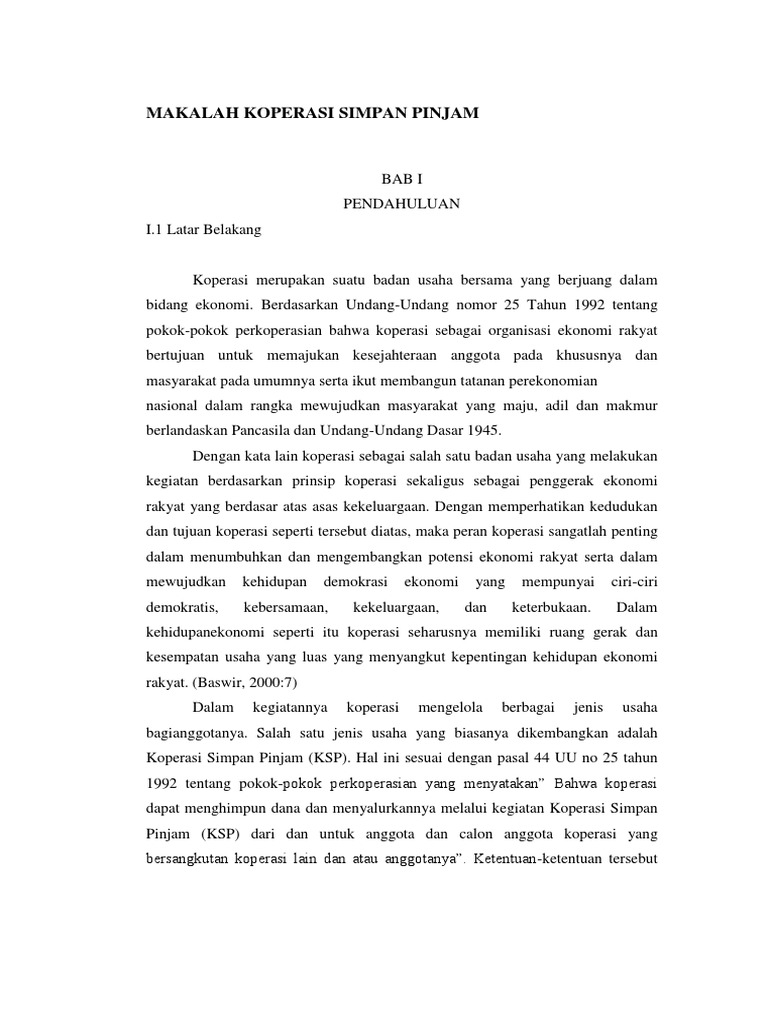 Makalah Koperasi Simpan Pinjam 2