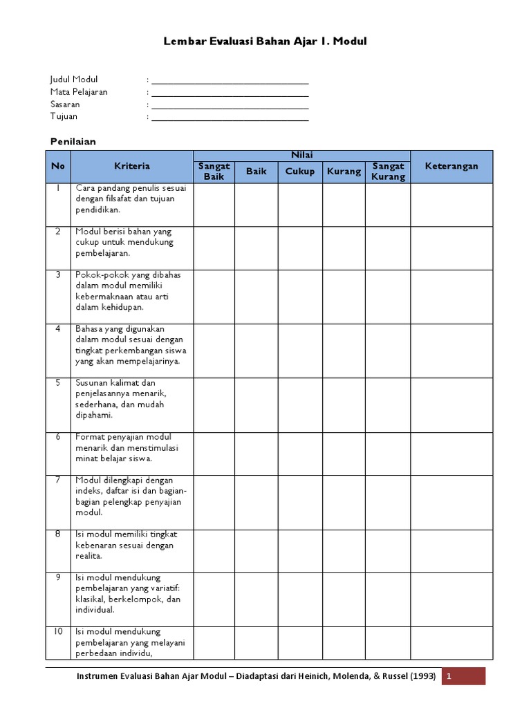 Lembar Evaluasi Modul Ajar Siswa | PDF | Karier & Perkembangan | Seni