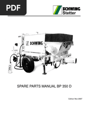 Schwing Bp 350 Concrete Pump Screw Washer Hardware