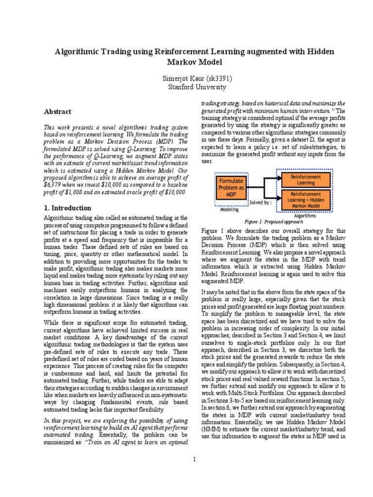 Reinforcement Learning in Trading Strategies | PDF | Algorithmic ...