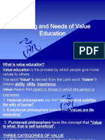 Meaning and Needs of Value Education