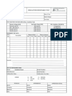 Insulation Resistance Test Form