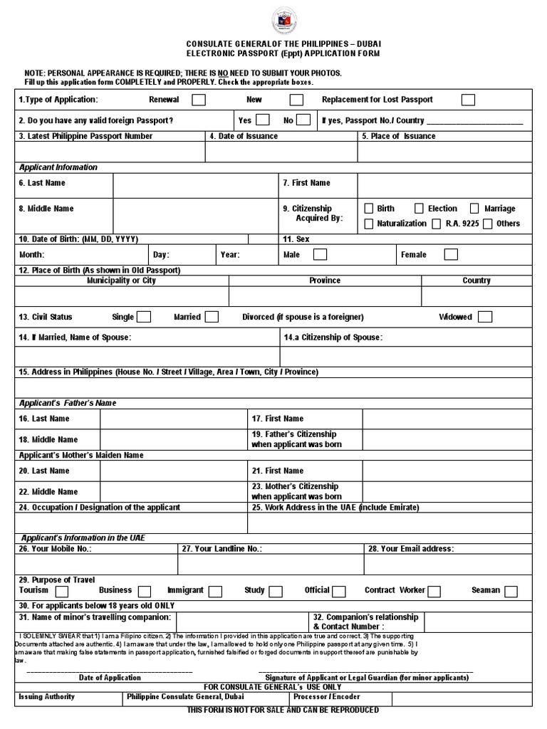 Epassport Application Form PDF | PDF | Passport | Nationality Law