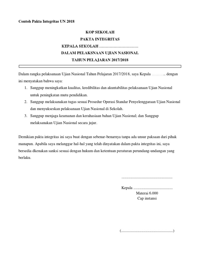 Contoh Pakta Integritas UN 2018.pdf