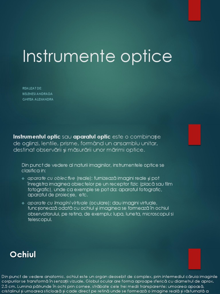 Instrumente Optice | PDF