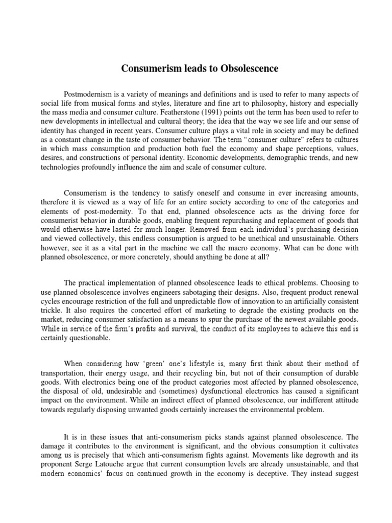 Consumerism Essay 700 Words Pdf Consumerism Consumer Behaviour