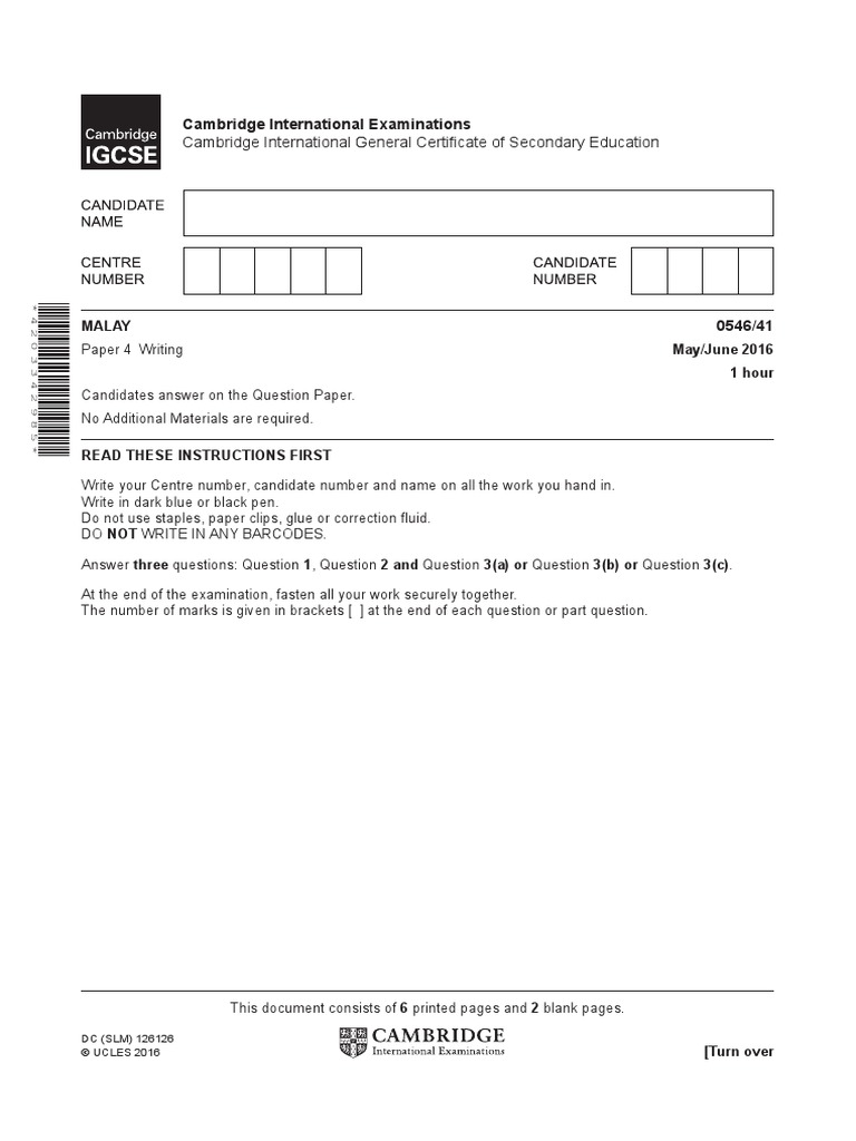 How to write exam paper picture