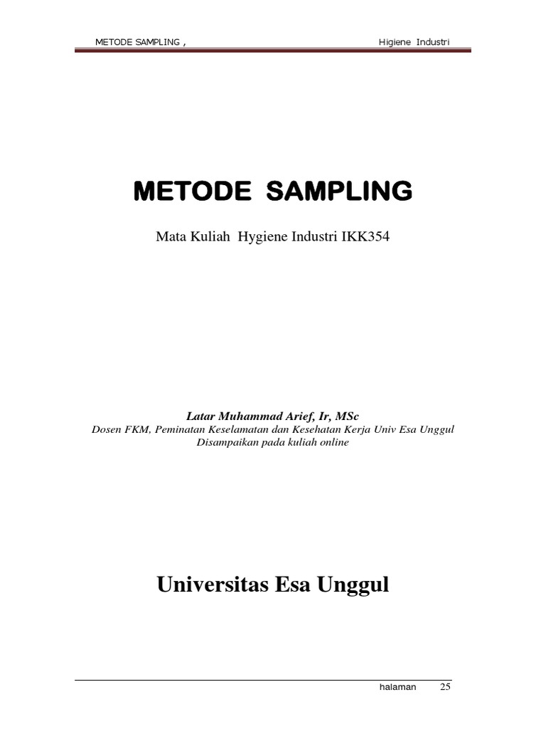 Metode Sampling PDF | PDF