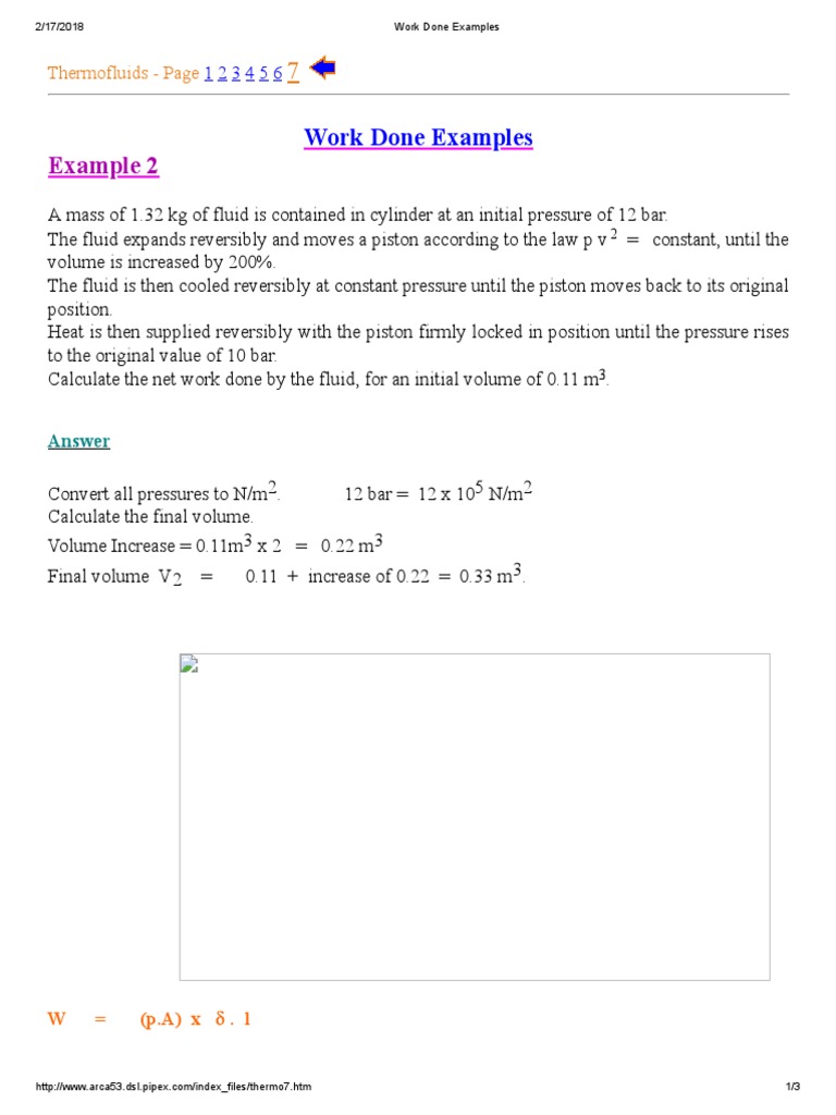 Example 2: Work Done Examples | PDF | Volume | Mechanics