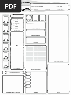 d d5e npc sheet pdf role playing games leisure