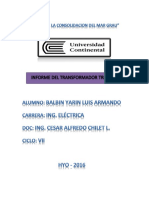 Informe Tecnico Transformador Trifasico Tipo Tece 3099