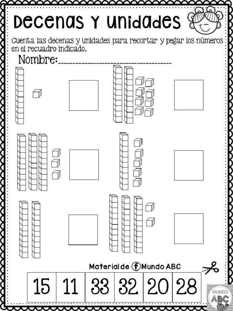 Ejercicios Para Trabajar Las Decenas y Unidades Primer y Segundo Grado de Primaria