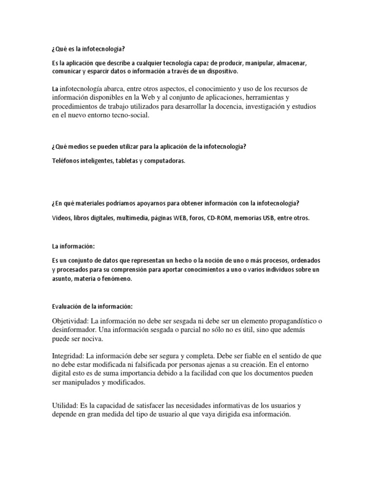 PDF) LAS INFOTECNOLOGÍAS COMO HERRAMIENTA PARA LA GESTIÓN DE INFORMACIÓN