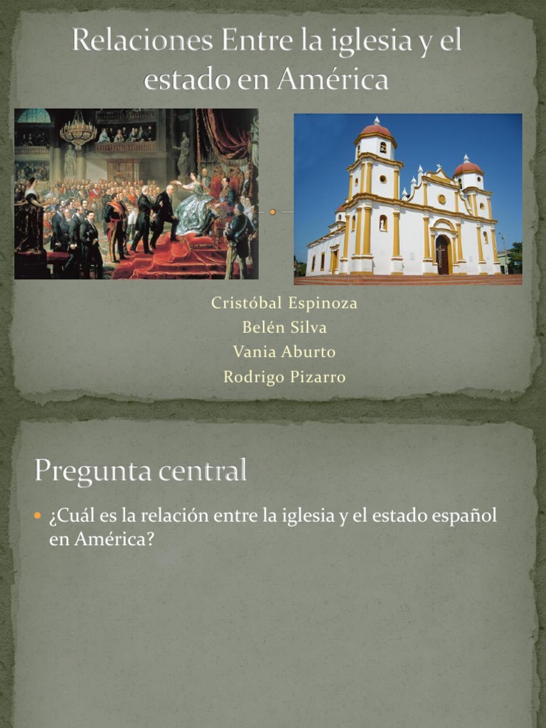 Relaciones Entre La Iglesia y El Estado en America | PDF | Iglesia ...