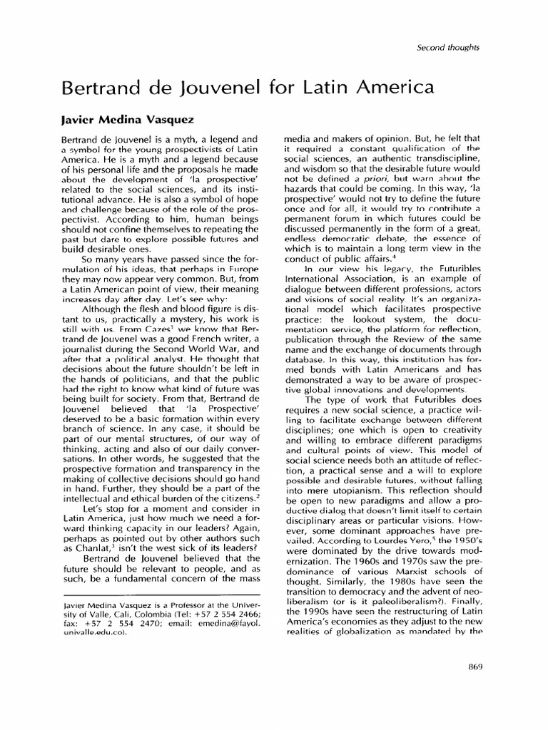 De Jouvenel's Legacy in Latin America | PDF | Social Science | Science
