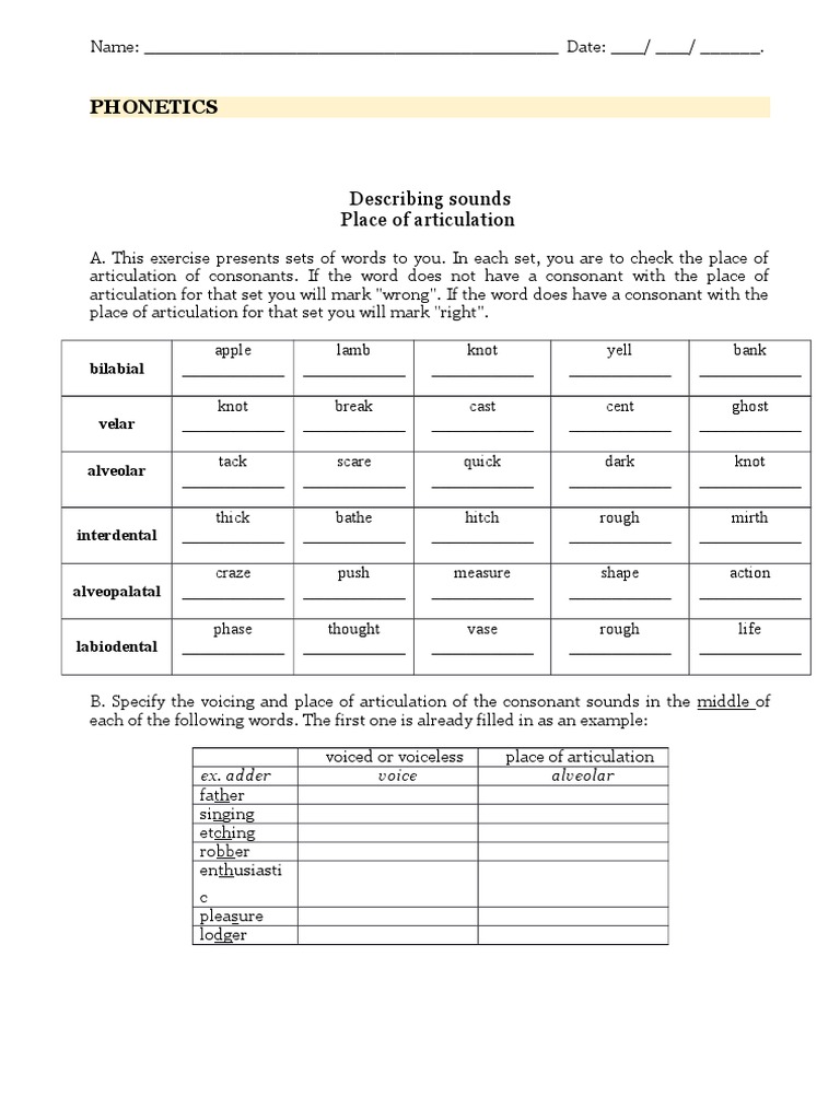 Place of Articulation 1 | PDF | Linguistics | Languages