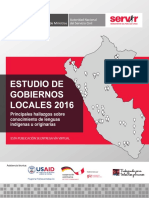 Serrvir Estudio de Gobiernos Locales 2016 SERVIR Lenguas Indigenas Originarias