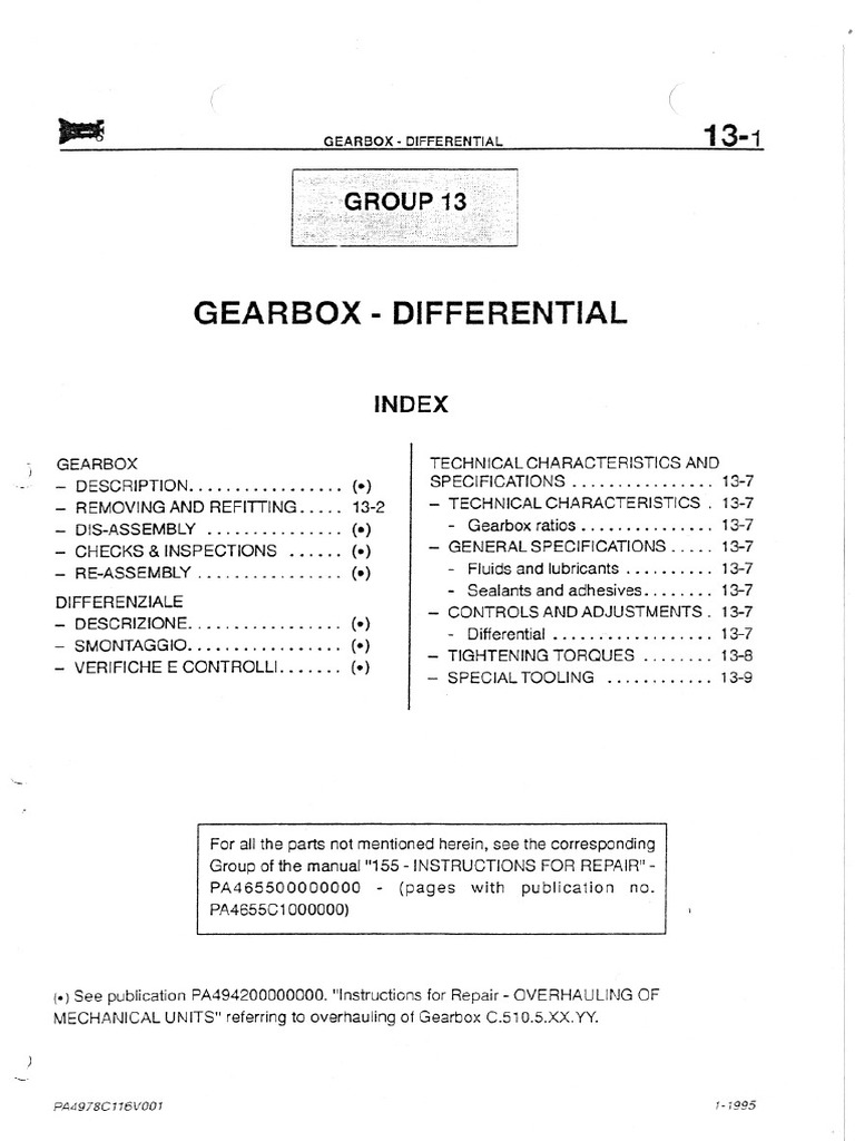 Gearbox and Differential 16v PDF