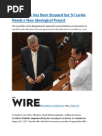 Putinization Has Been Stopped But Sri Lanka Needs A New Ideological Project