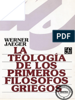 Werner Jaeger - La Teologia de Los Primeros Filosofos Griegos 