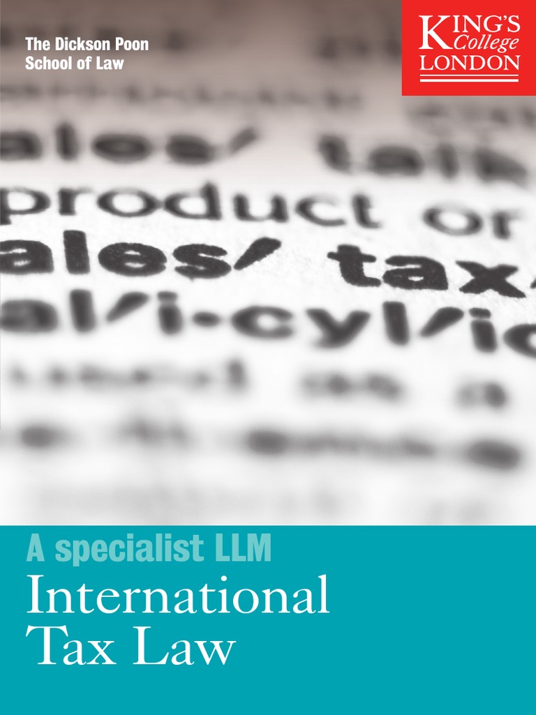 KCL LLM in International Tax Law | PDF | International Taxation | Taxes