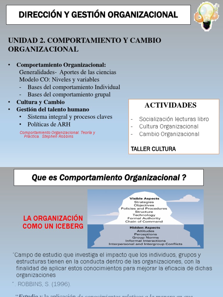 UN 2 Comportamiento y Cambio Organizacional | PDF | Gestión de recursos ...