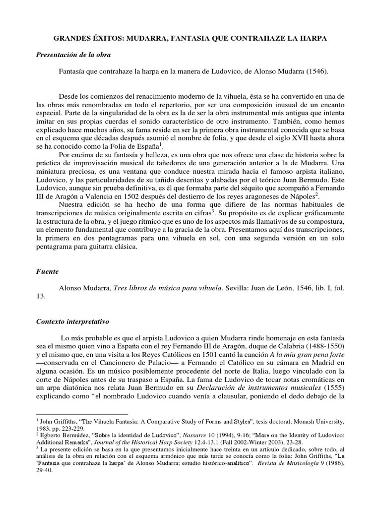 Análisis de Fantasía X Mudarra PDF Acorde (Música) Ritmo