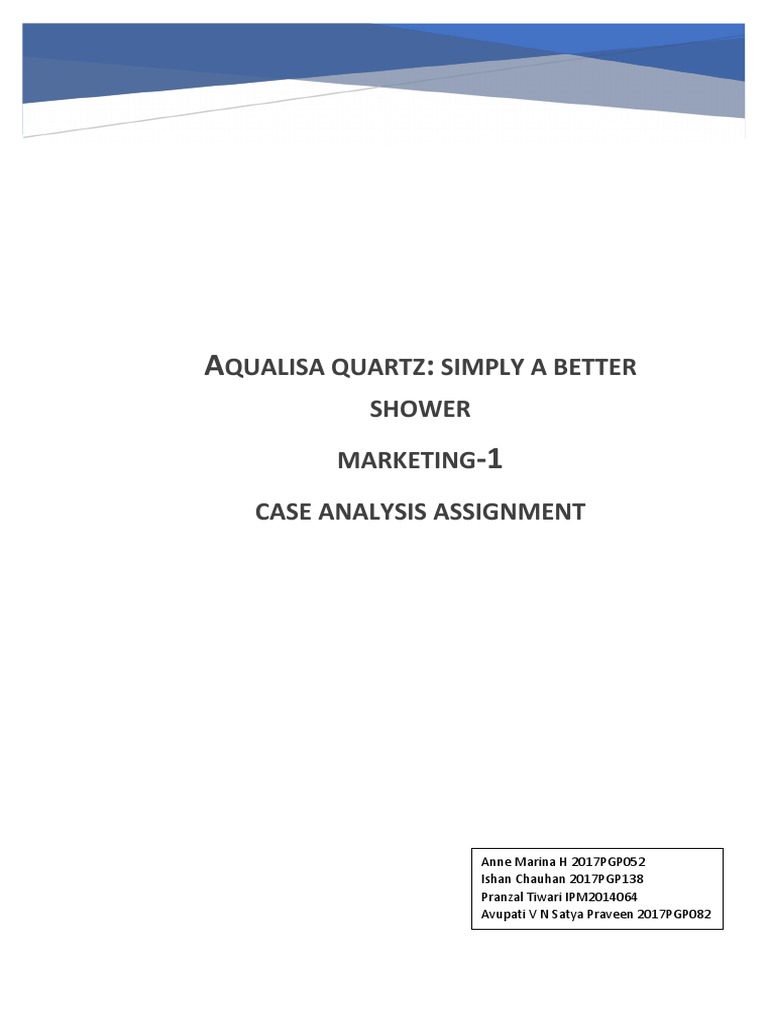 Aqualisa Quartz Case Solution PDF Marketing Business Economics