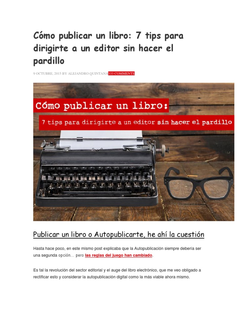 Tips para publicar un libro exitosamente | PDF | Publicación | Novelas
