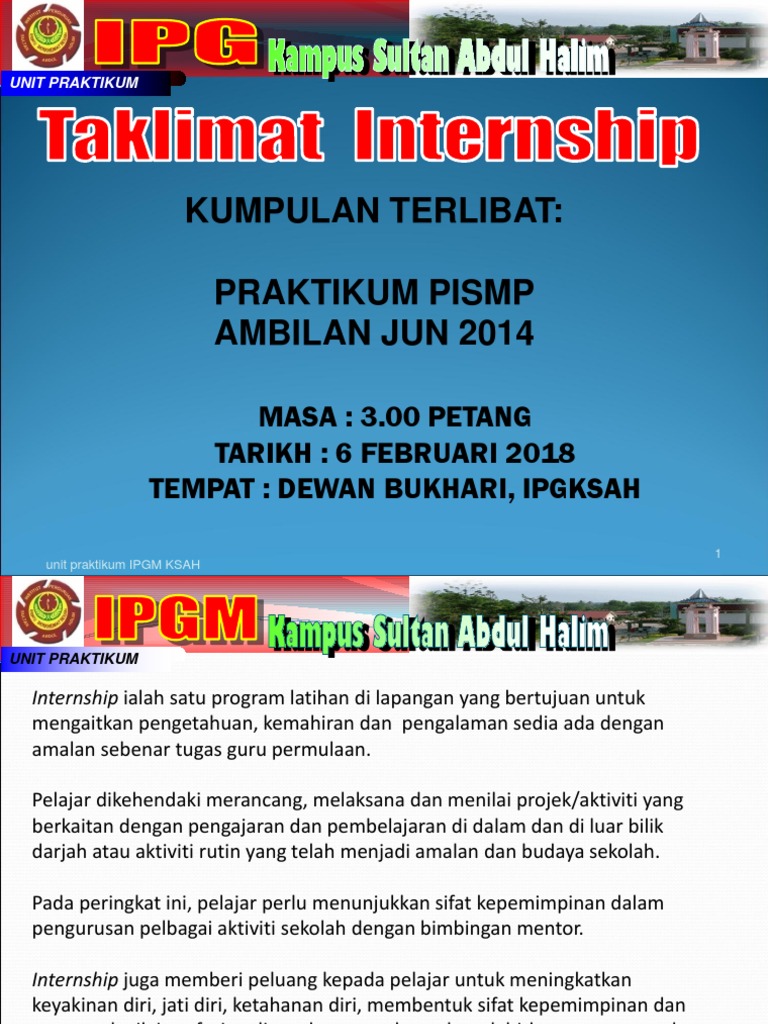 Taklimat Internship Pdf