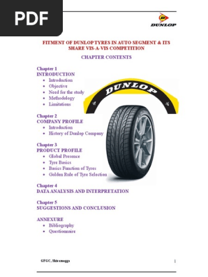 Dunlop Tyres Doc Tire Marketing Research