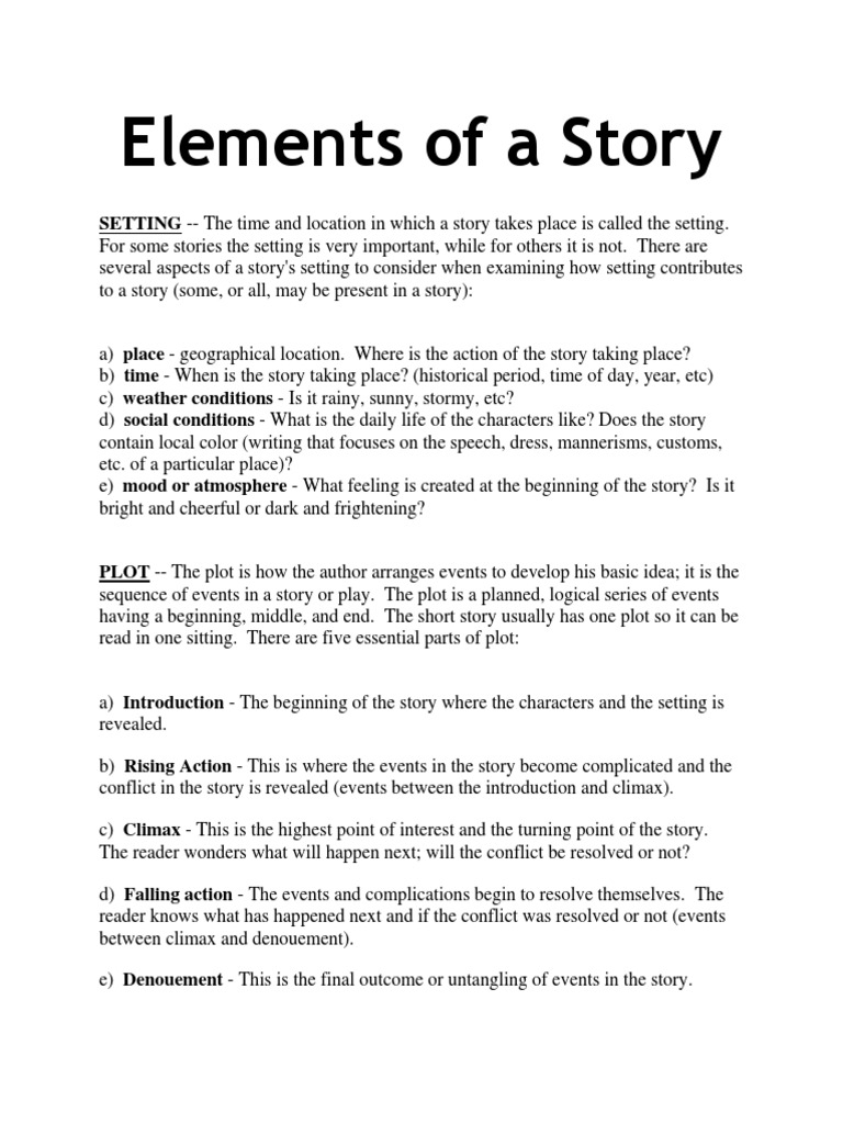 Elements of A Story | PDF | Narration | Homo
