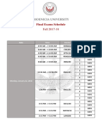 Final Exams Schedule - Fall 2017-18