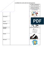 Pre Teach - Mix and Match The Words With The Meaning/picture