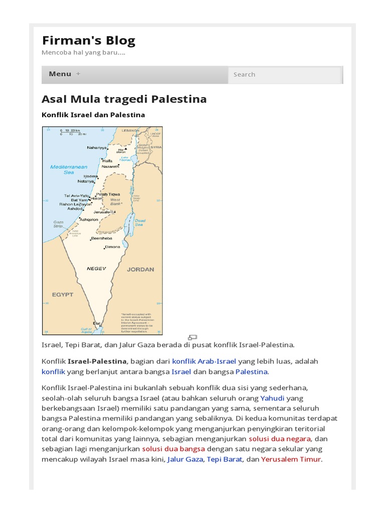 Asal Mula Tragedi Palestina Firman S Blog Pdf