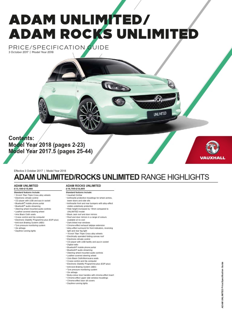 Adam Unlimited-Price Guide | PDF | Seat Belt | Anti Lock Braking System