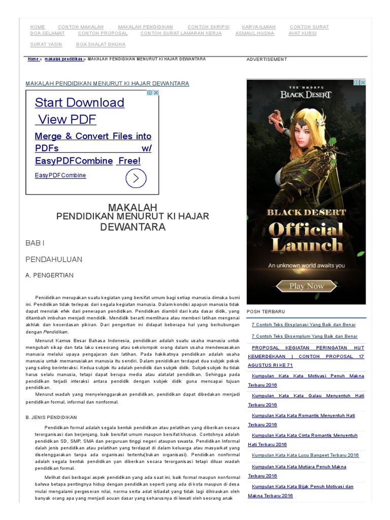 Makalah Pendidikan Menurut Ki Hajar Dewantara _ Teori