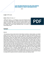 Article - Treaties As Law and The Rule of Law - The Judicial Power To Compel Domestic Treaty Implement